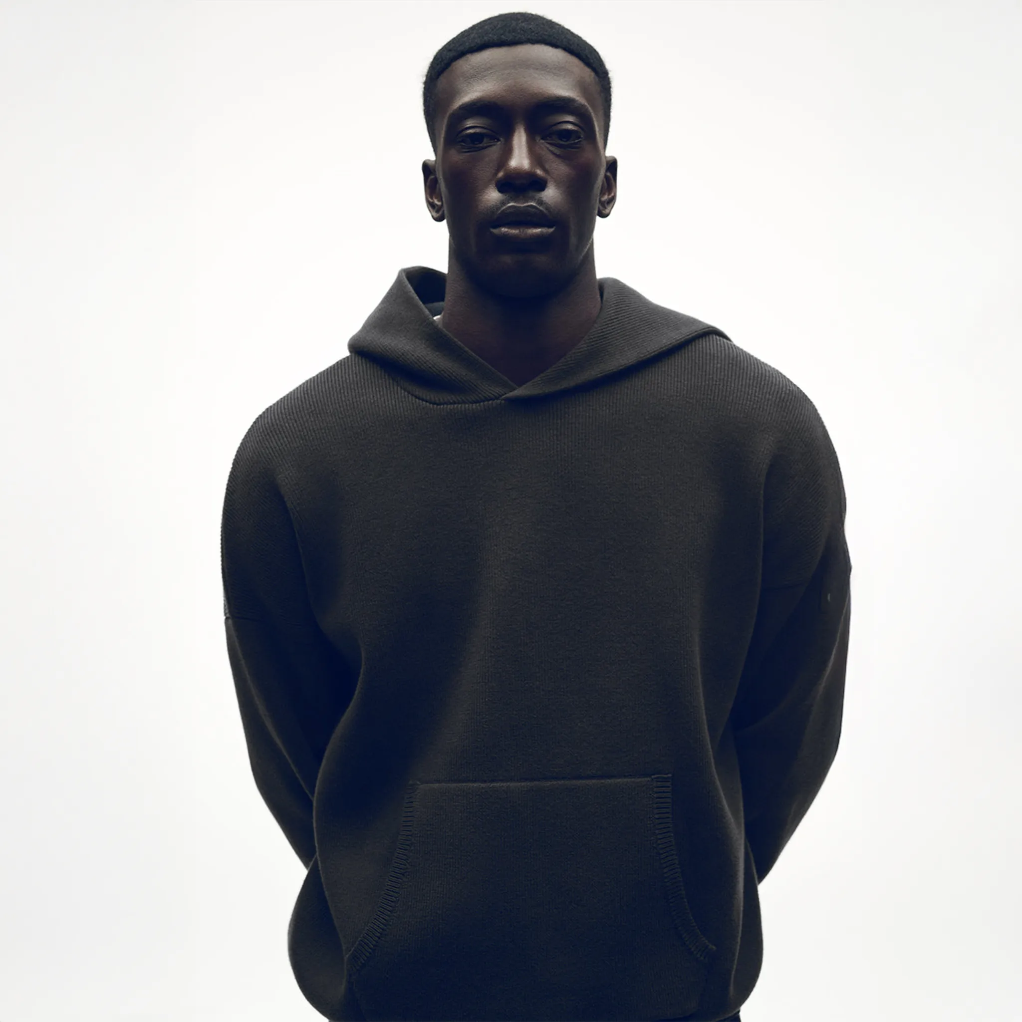 Model View of Alo Yoga Scholar Anthracite Hoodie